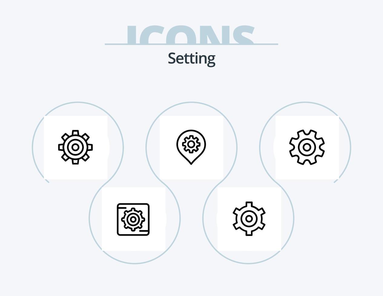 Setting Line Icon Pack 5 Icon Design. globe. gear. general. timer. gear vector