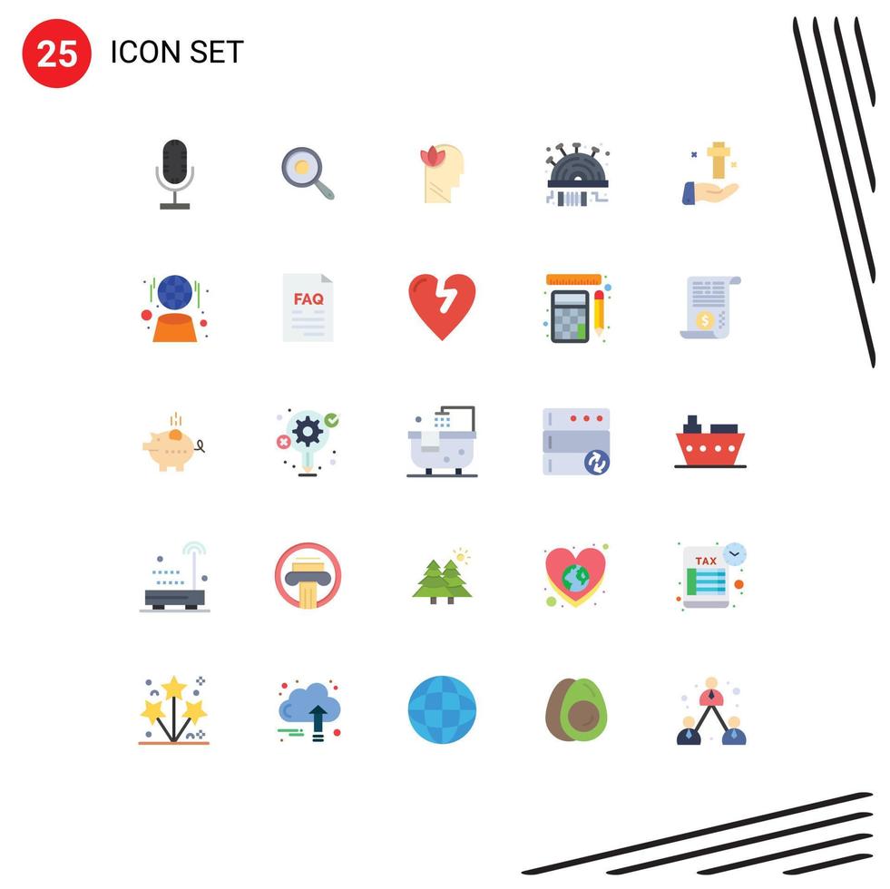 conjunto de 25 iconos de ui modernos símbolos signos para celebración puntada mental coser elementos de diseño vectorial editables modestos vector