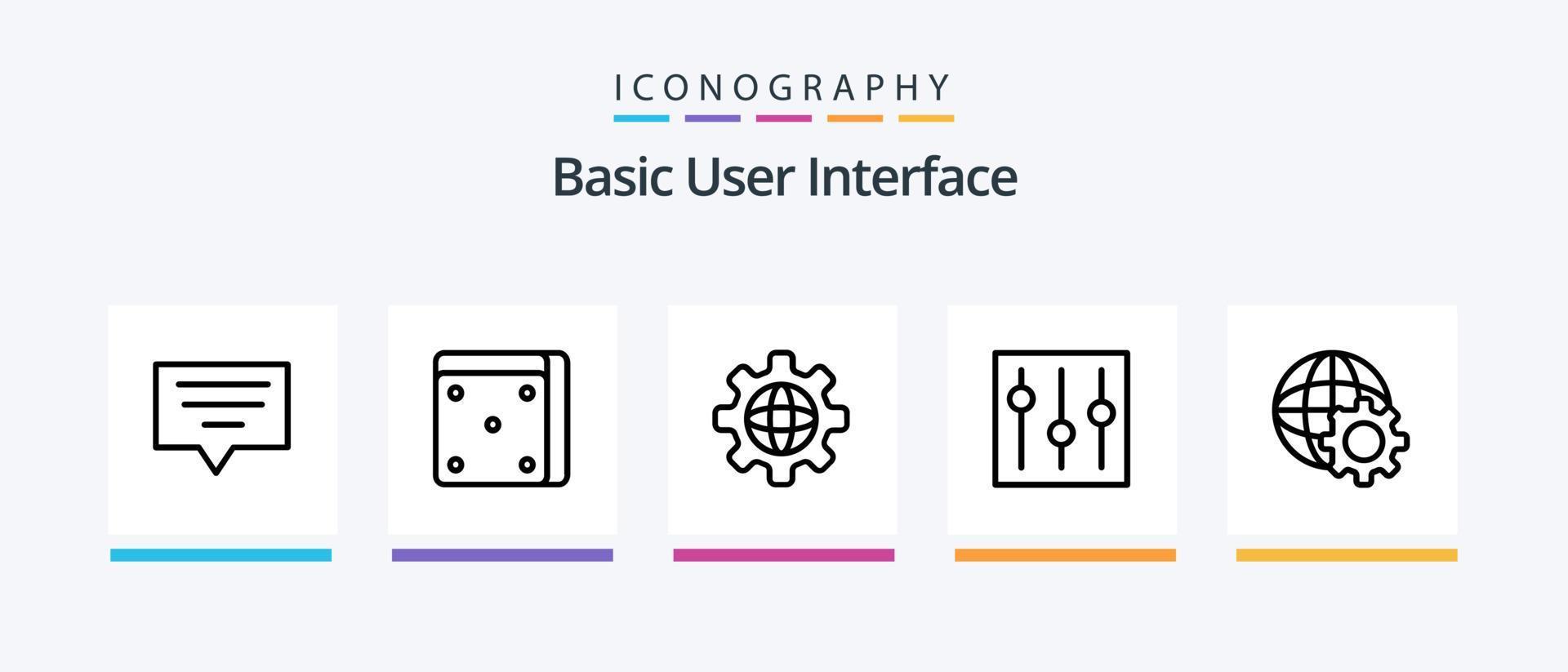 paquete de iconos de línea básica 5 que incluye . cima. papel. popular. Destacados. diseño de iconos creativos vector