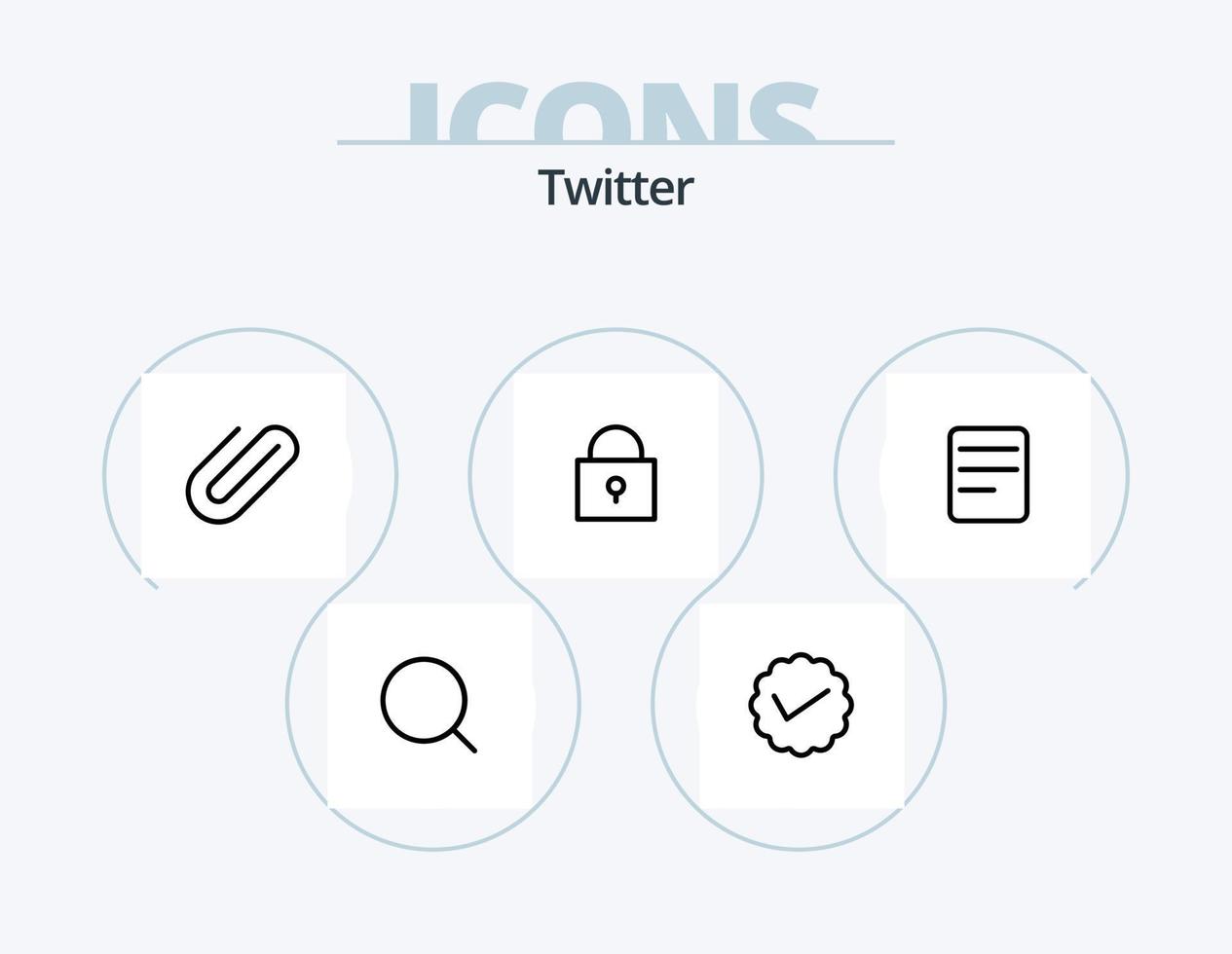diseño de iconos del paquete de iconos de línea de twitter 5. fotografía. gorjeo. aumentar. papel. aglutinante vector