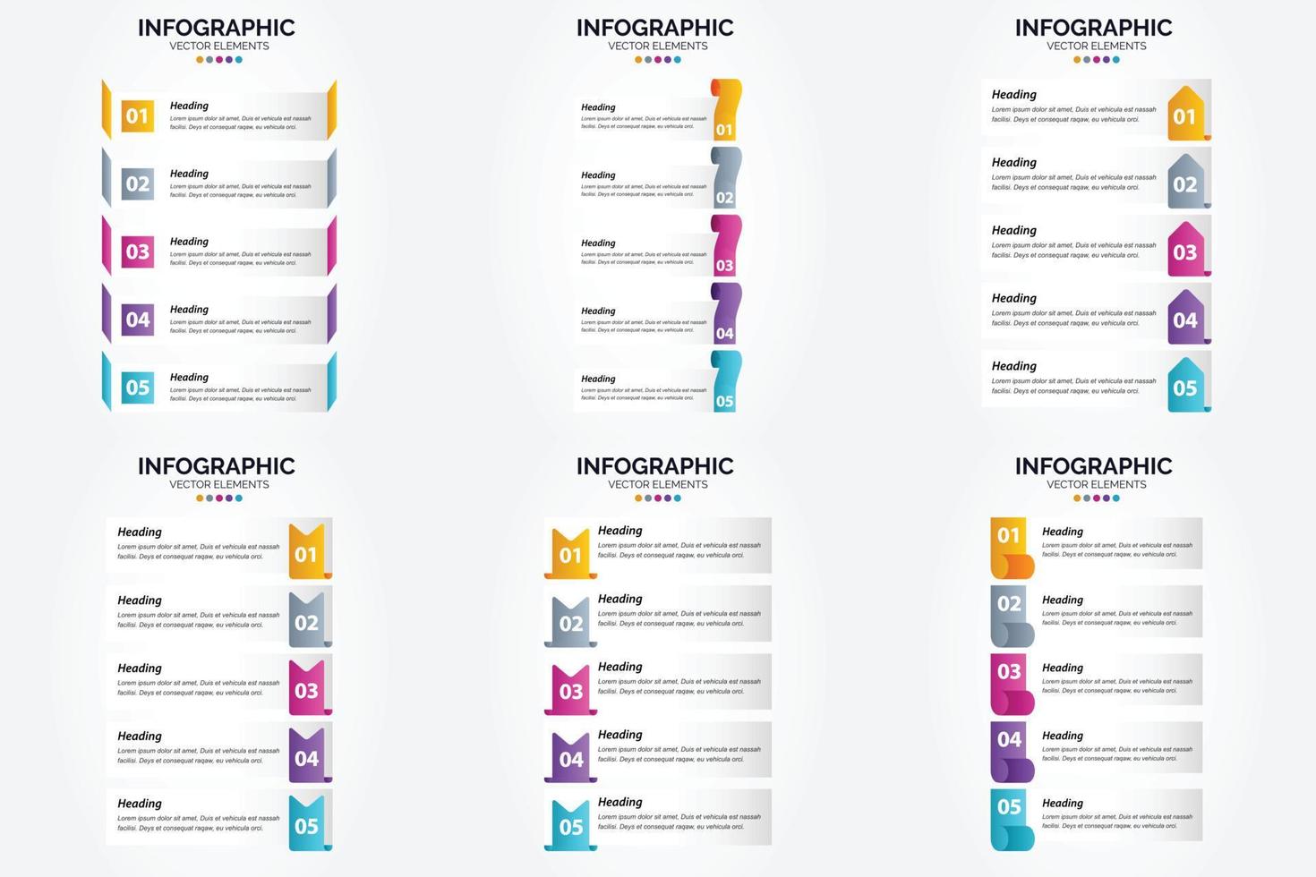 ilustración vectorial infografía conjunto de diseño plano para folleto publicitario y revista vector