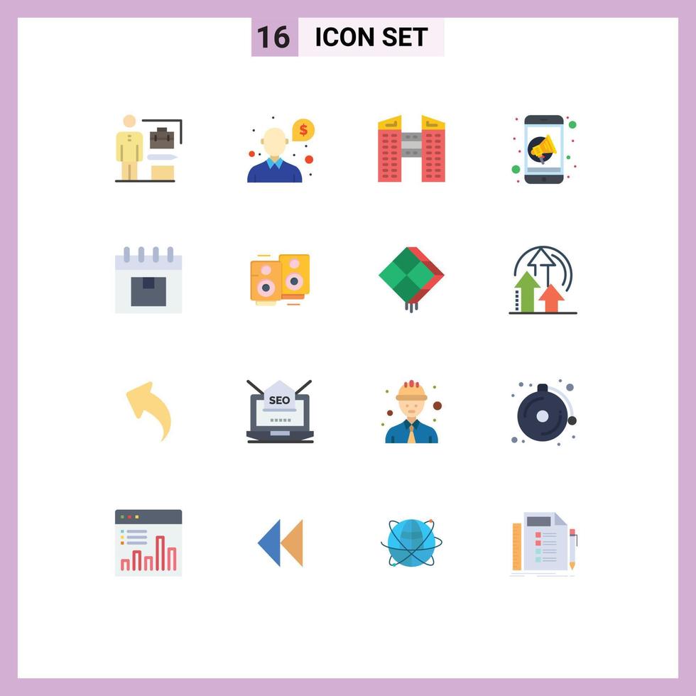 16 Universal Flat Colors Set for Web and Mobile Applications abilities city businessman question advertising Editable Pack of Creative Vector Design Elements