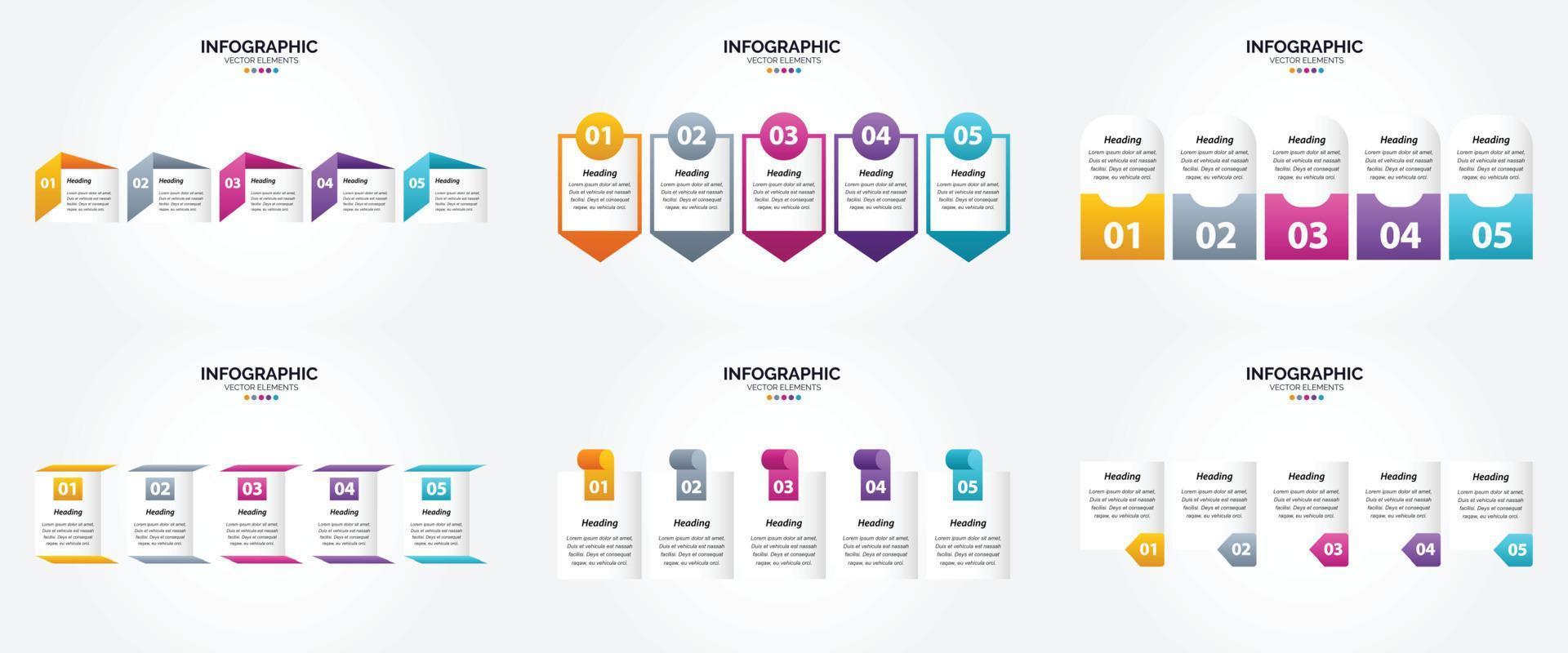 ilustración vectorial infografía conjunto de diseño plano para folleto publicitario y revista vector