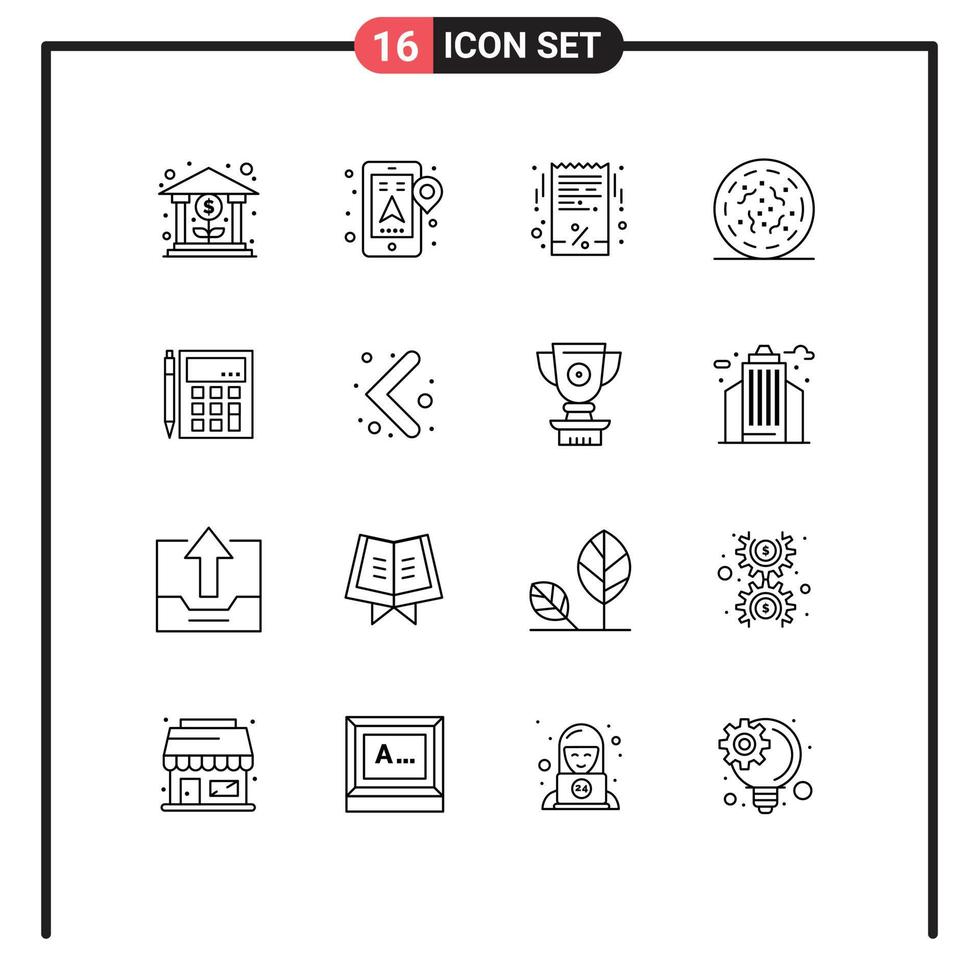 paquete de iconos de vector de stock de 16 signos y símbolos de línea para elementos de diseño de vector editable de halloween espeluznante de factura de gusano de cuenta