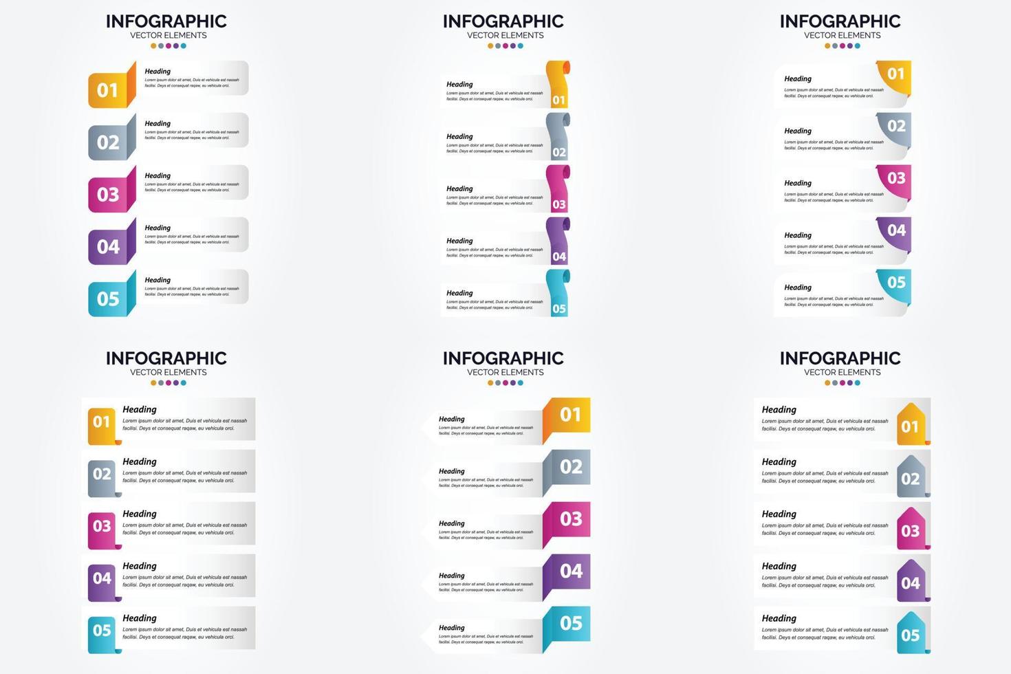 ilustración vectorial infografía conjunto de diseño plano para folleto publicitario y revista vector