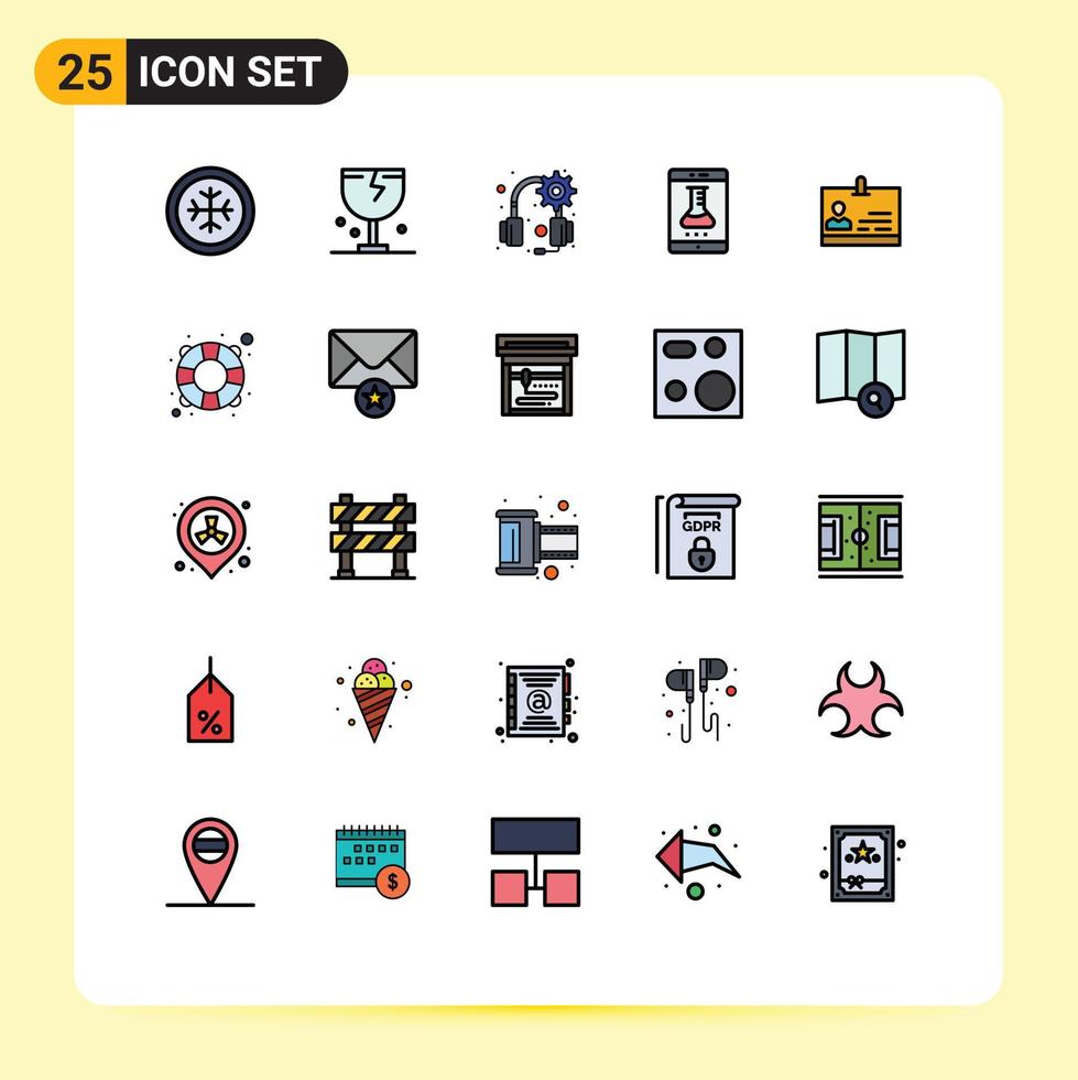 25 Creative Icons Modern Signs and Symbols of card smartphone application gear smart lab mobile app store Editable Vector Design Elements
