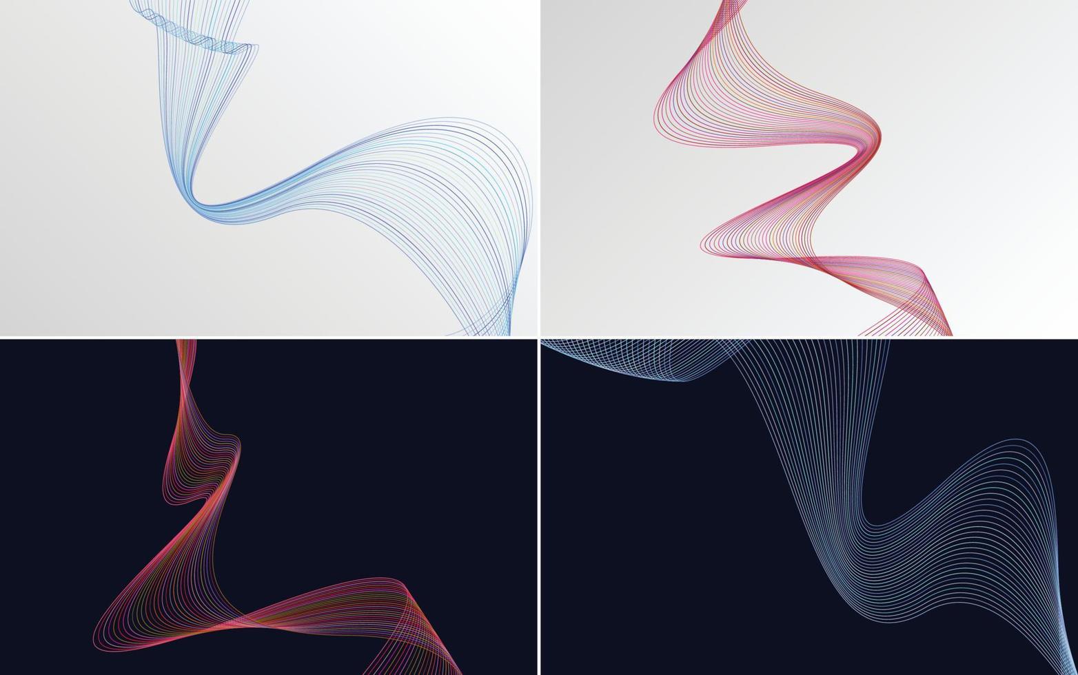 Collection of geometric minimal lines pattern set vector