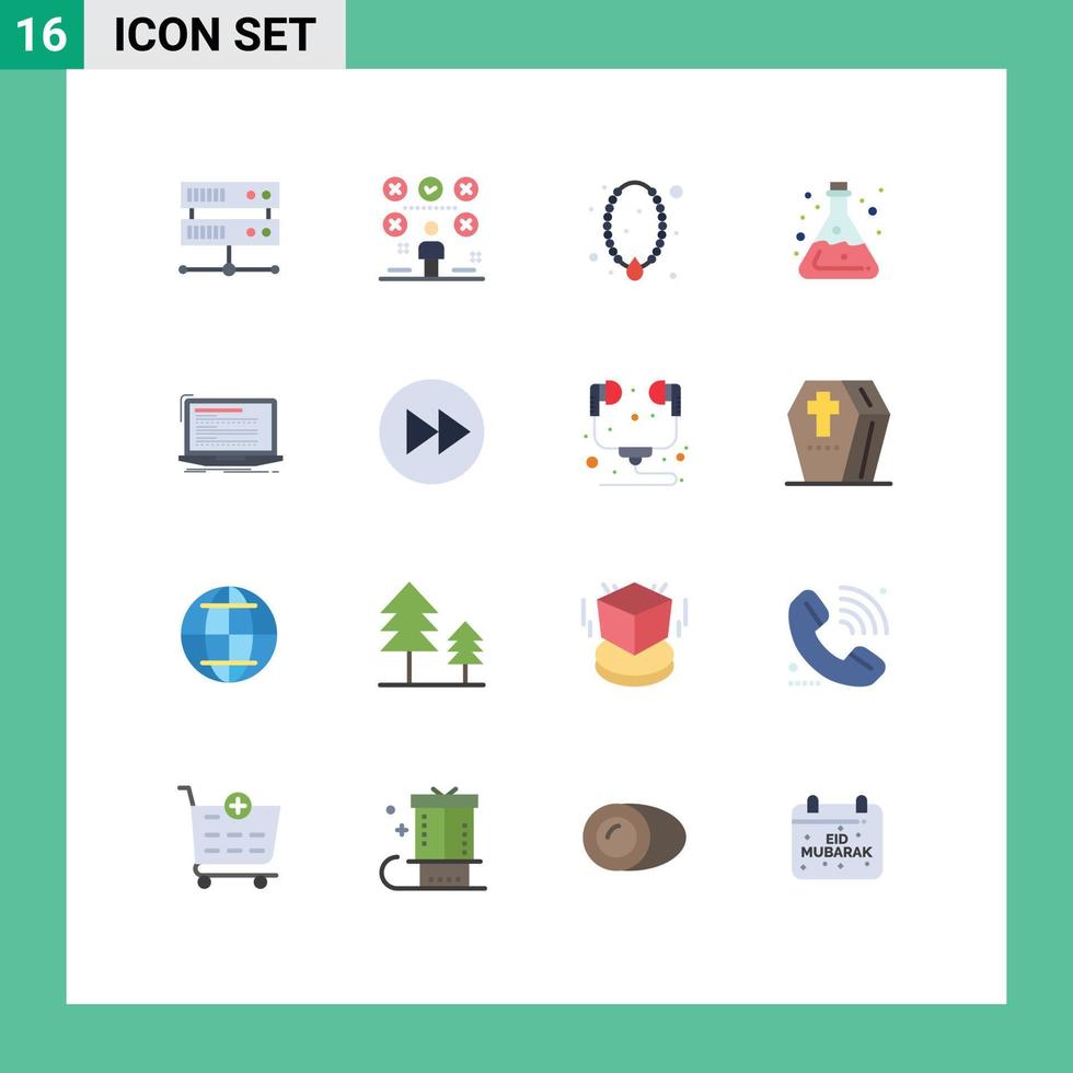 Modern Set of 16 Flat Colors and symbols such as data center locket checklist user ornament Editable Pack of Creative Vector Design Elements