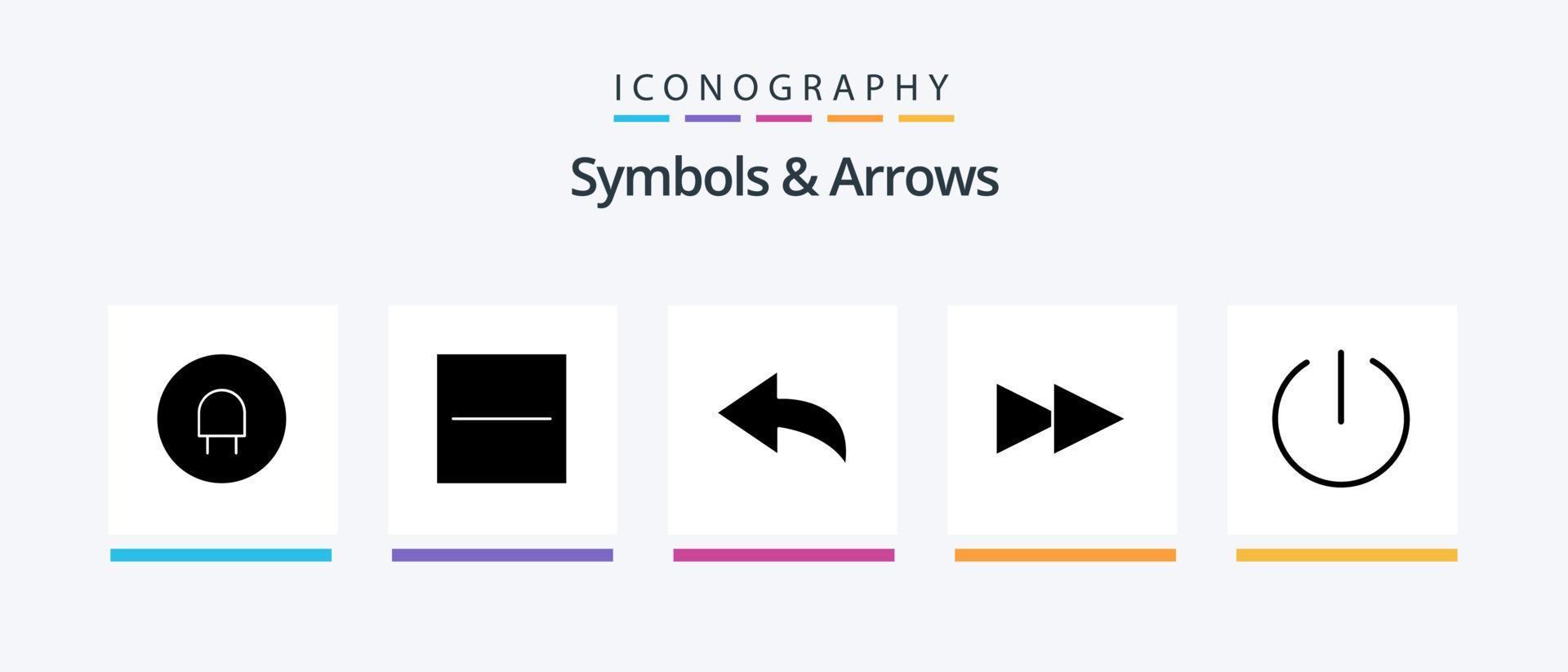 Symbols and Arrows Glyph 5 Icon Pack Including . undo. switch. Creative Icons Design vector