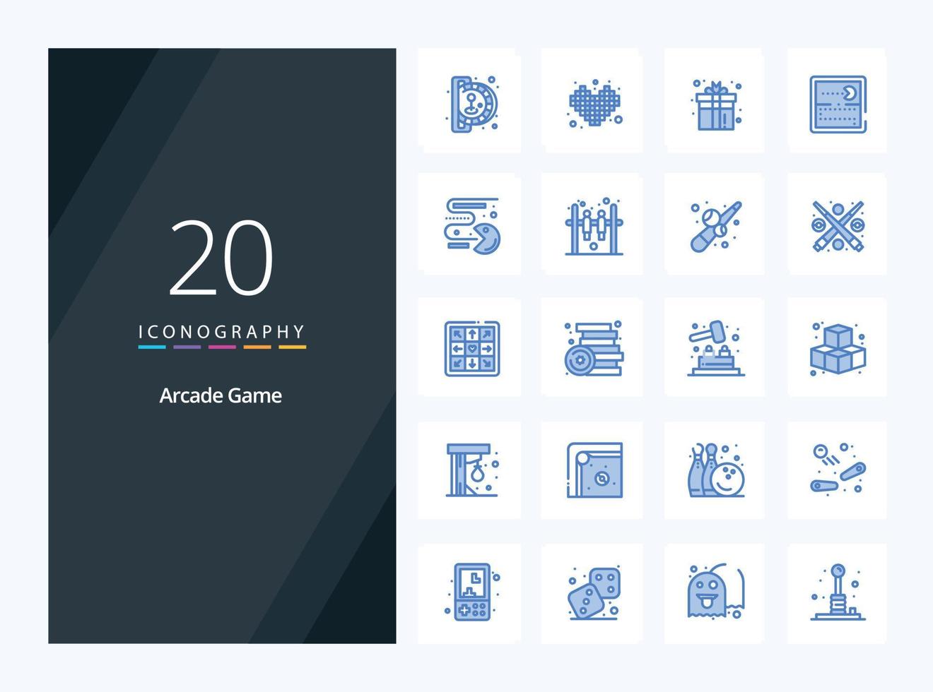 20 Arcade Blue Color icon for presentation vector
