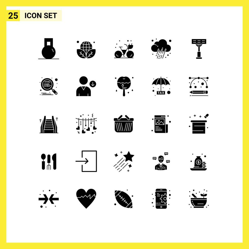 Set of 25 Modern UI Icons Symbols Signs for light weather beach prediction journalist Editable Vector Design Elements