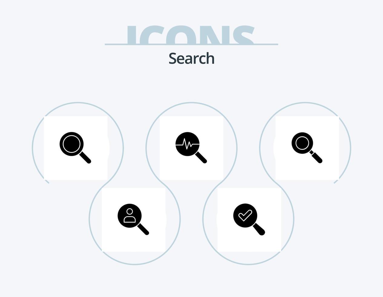 Search Glyph Icon Pack 5 Icon Design. research. search chart. glass. graph. graphic vector