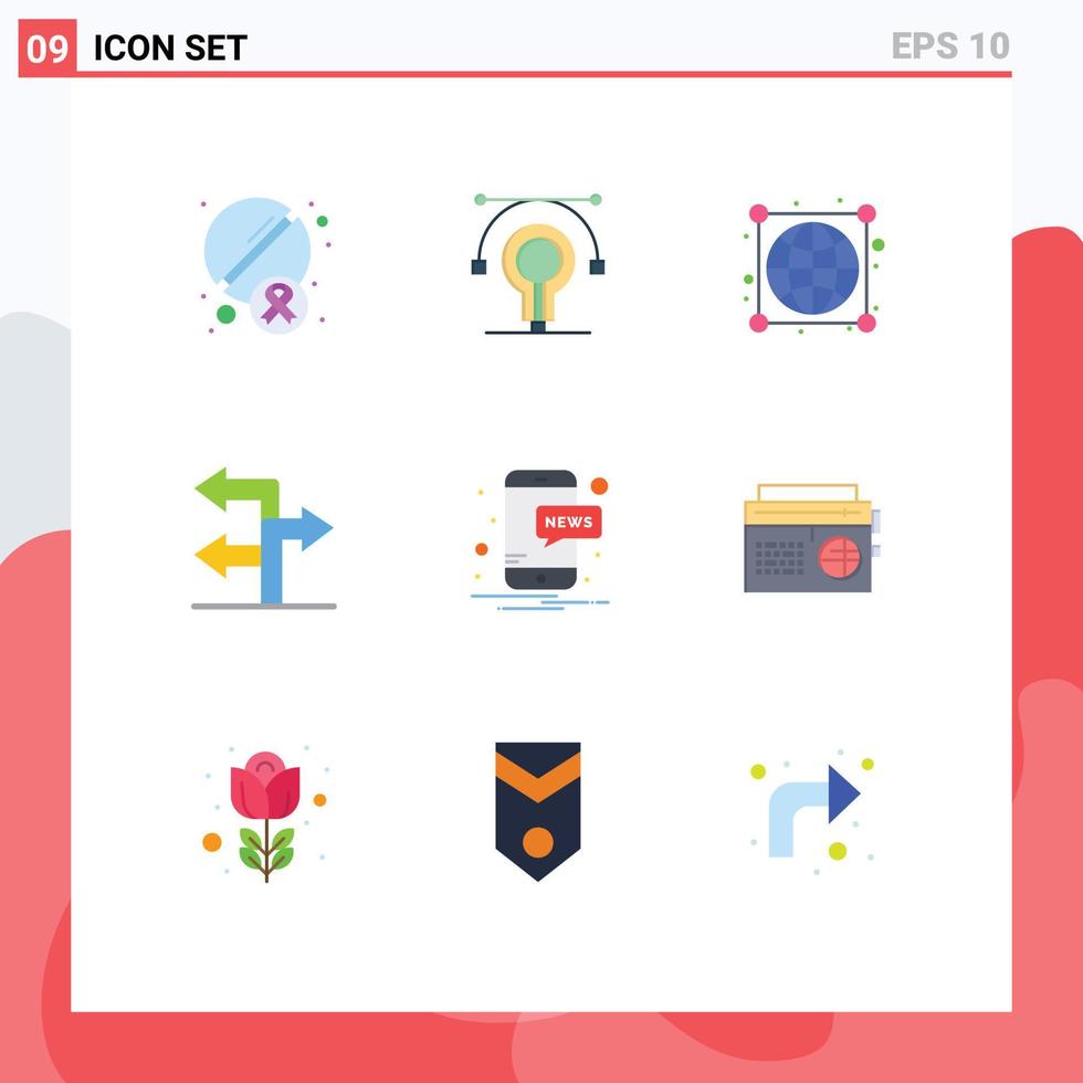 9 Creative Icons Modern Signs and Symbols of notification mobile earth navigation arrow Editable Vector Design Elements