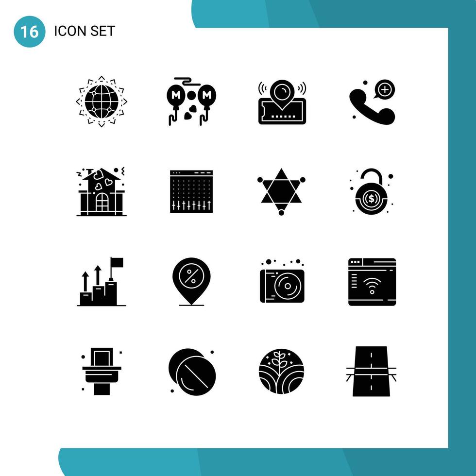 16 Creative Icons Modern Signs and Symbols of emergency call contact fly call ticket Editable Vector Design Elements