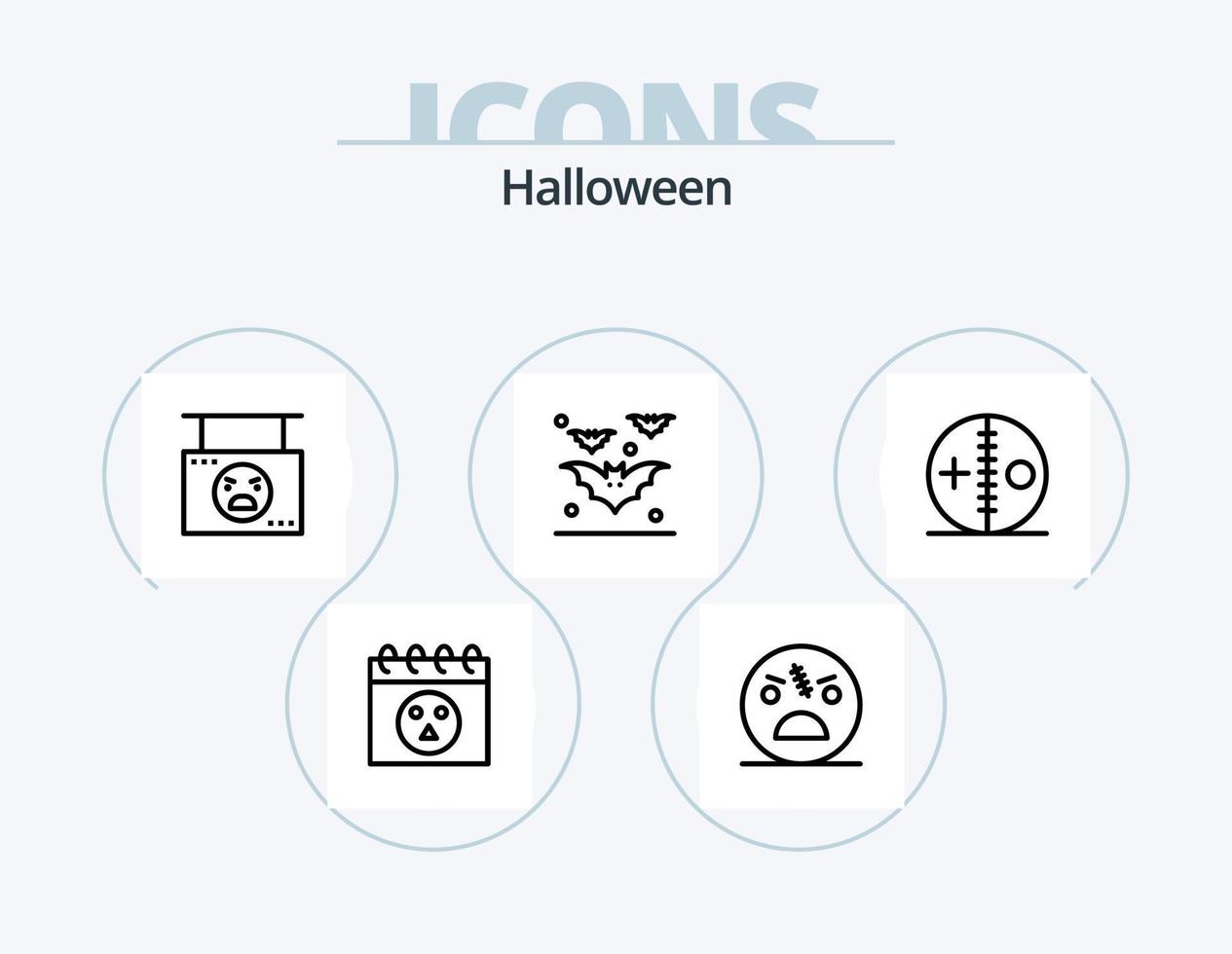 Halloween Line Icon Pack 5 Icon Design. coin. puncture. mail. halloween. costume vector