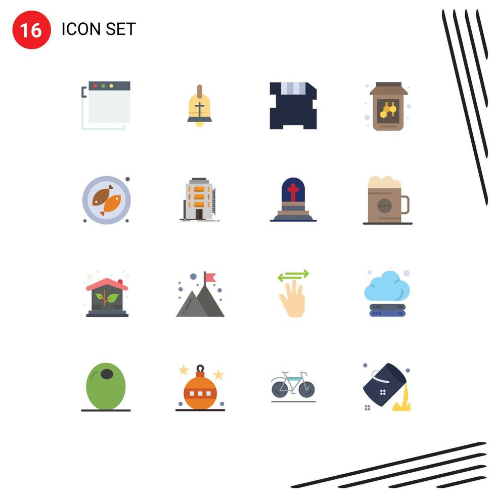 16 Creative Icons Modern Signs and Symbols of apps bee ring card jam Editable Pack of Creative Vector Design Elements