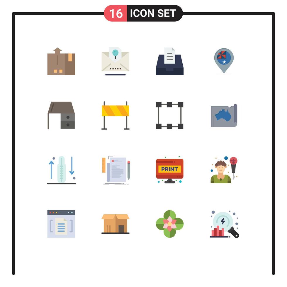 paquete de iconos de vectores de stock de 16 signos y símbolos de línea para código de barras bandeja de entrada exportación buzón de vacaciones paquete editable de elementos creativos de diseño de vectores