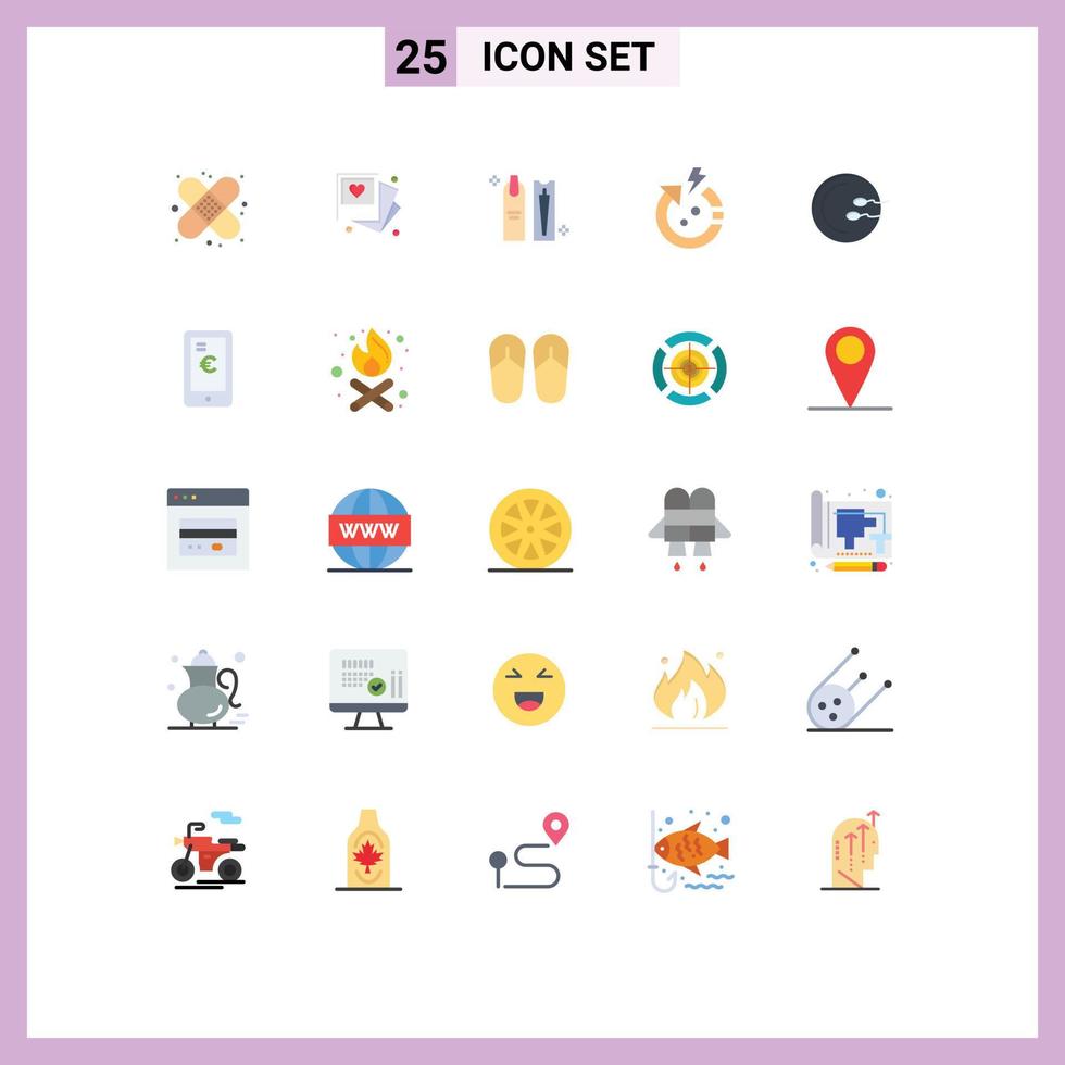 Stock Vector Icon Pack of 25 Line Signs and Symbols for process save beauty power makeup Editable Vector Design Elements