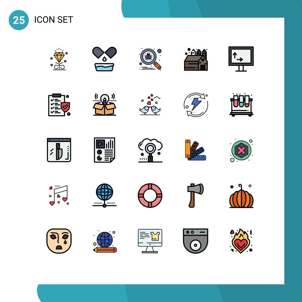 25 iconos creativos signos y símbolos modernos de elementos de diseño vectorial editables de granero de altura de escaneo de documentos vector