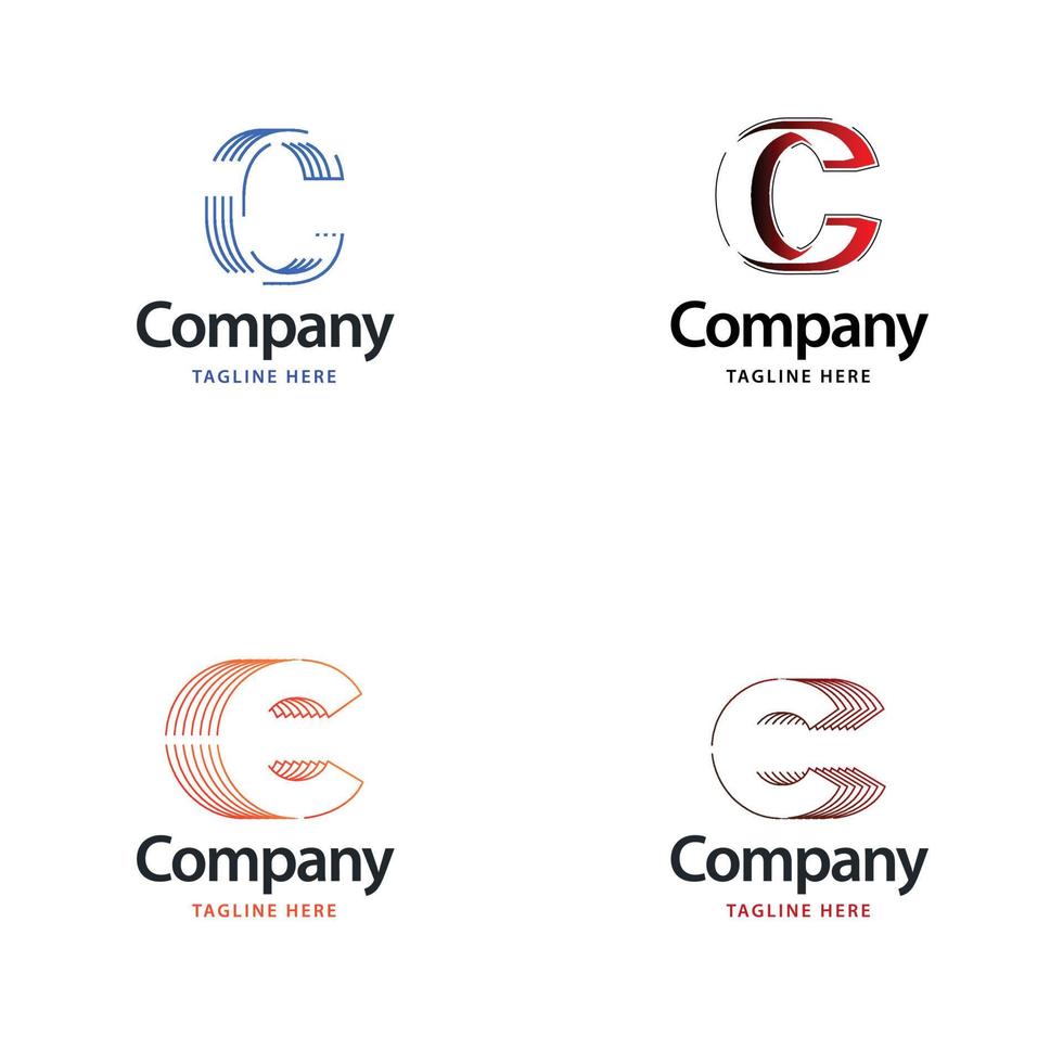 Letter C Big Logo Pack Design Creative Modern logos design for your business vector