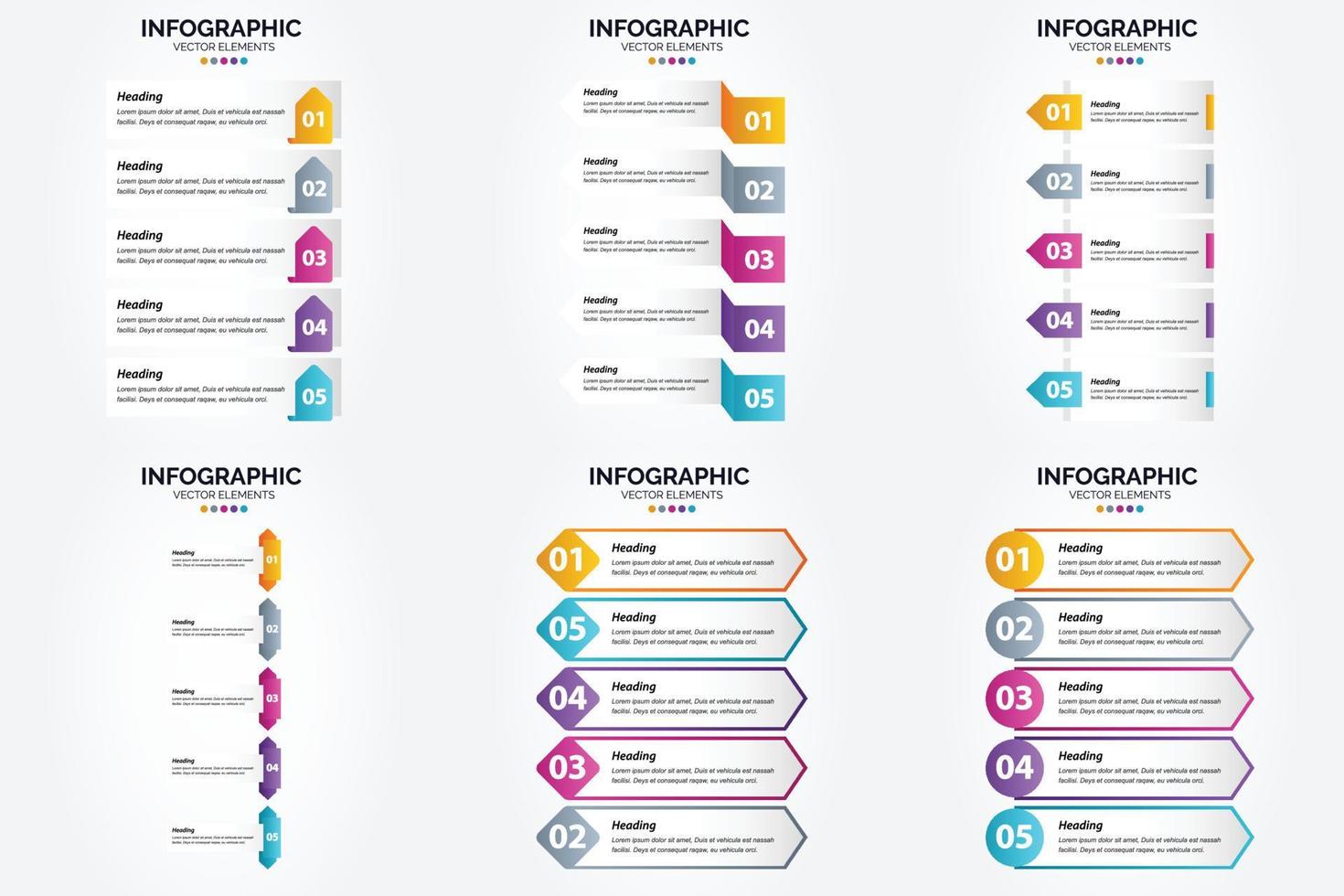 ilustración vectorial infografía conjunto de diseño plano para folleto publicitario y revista vector