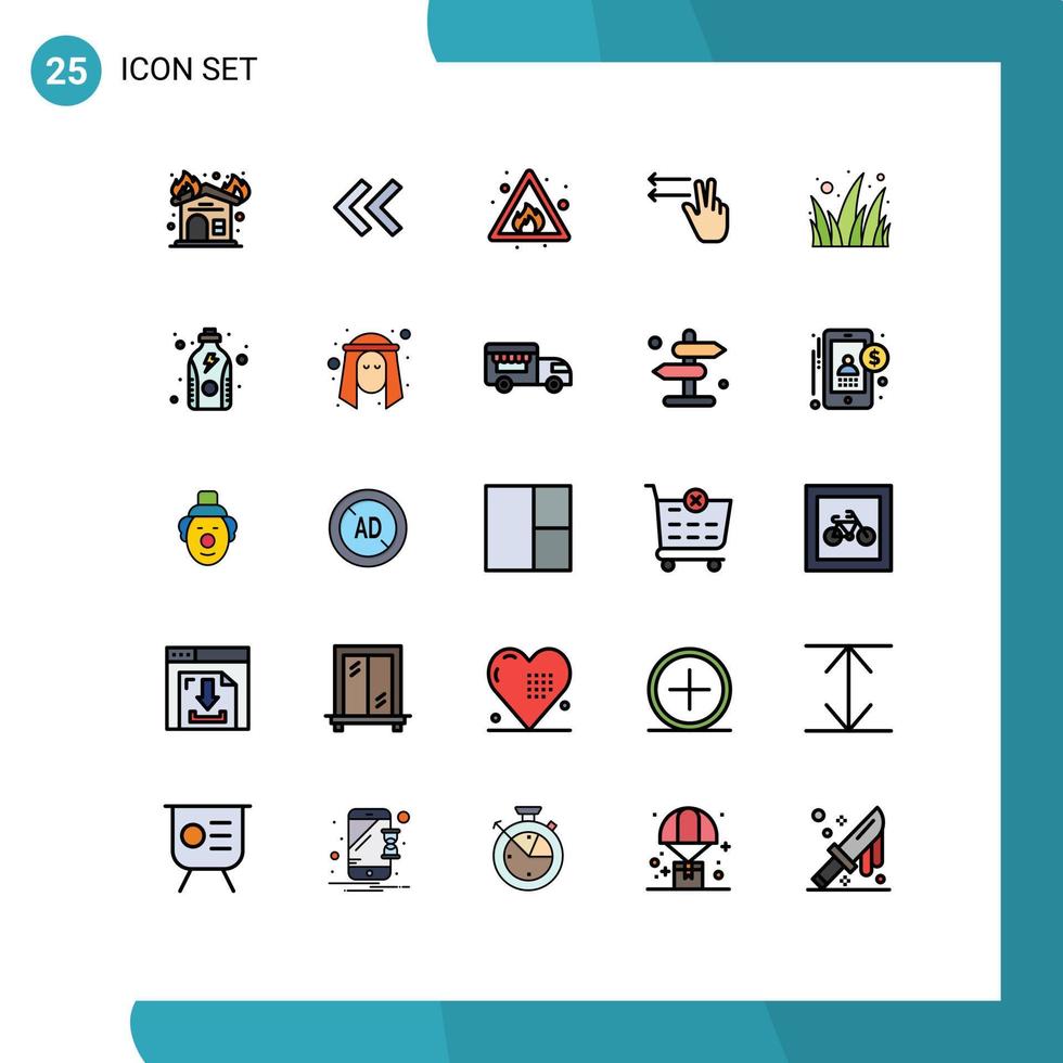 conjunto de 25 iconos de ui modernos símbolos signos para jardín jardín flores de fuego gesto elementos de diseño vectorial editables vector