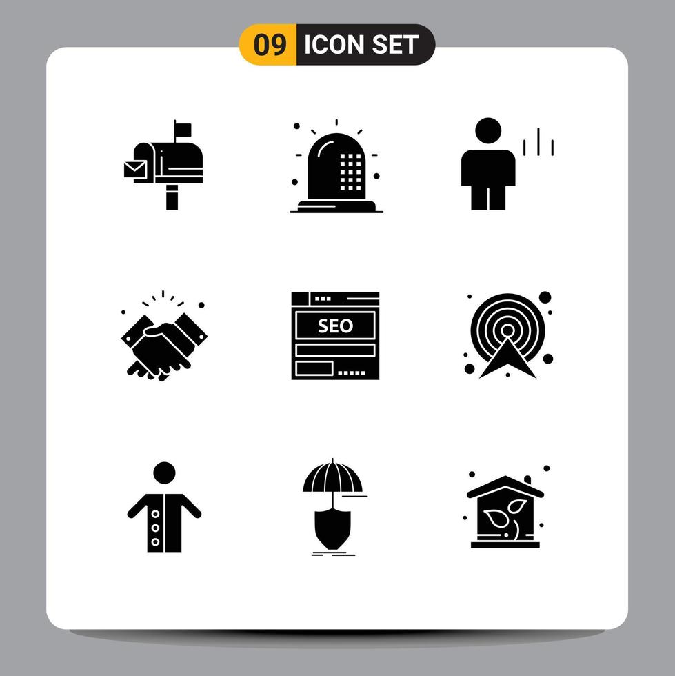 9 Creative Icons Modern Signs and Symbols of muslim shake health handshake graph Editable Vector Design Elements