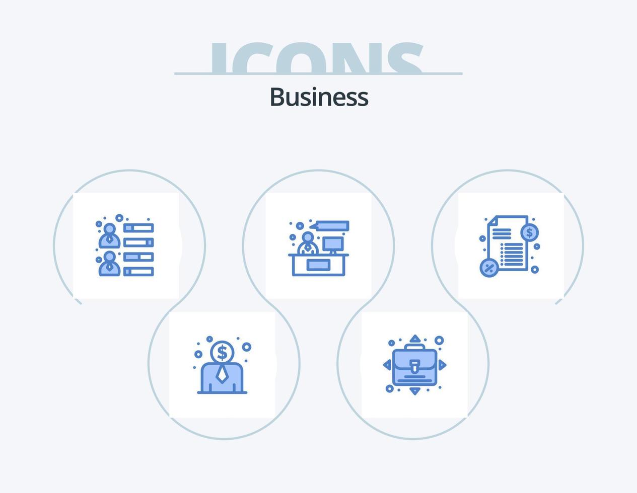 paquete de iconos azul de negocios 5 diseño de iconos. . pago. habilidades de equipo dinero. laboral vector