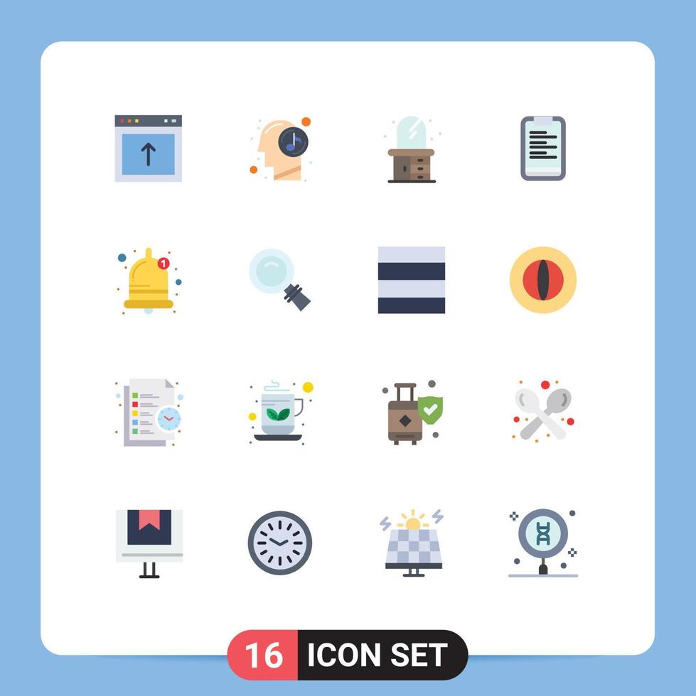 Set of 16 Commercial Flat Colors pack for arrow living website music clipboard Editable Pack of Creative Vector Design Elements