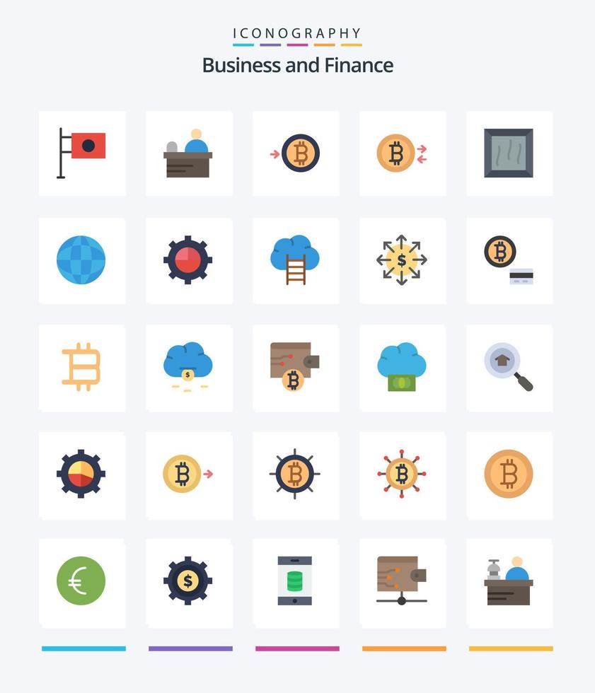 Creative Finance 25 paquete de iconos planos, como la configuración. negocio. dinero. globo. negocio vector