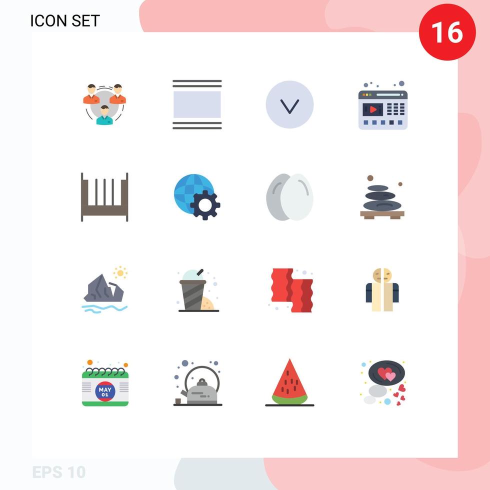 16 User Interface Flat Color Pack of modern Signs and Symbols of team layout hierarchy structure vertical Editable Pack of Creative Vector Design Elements