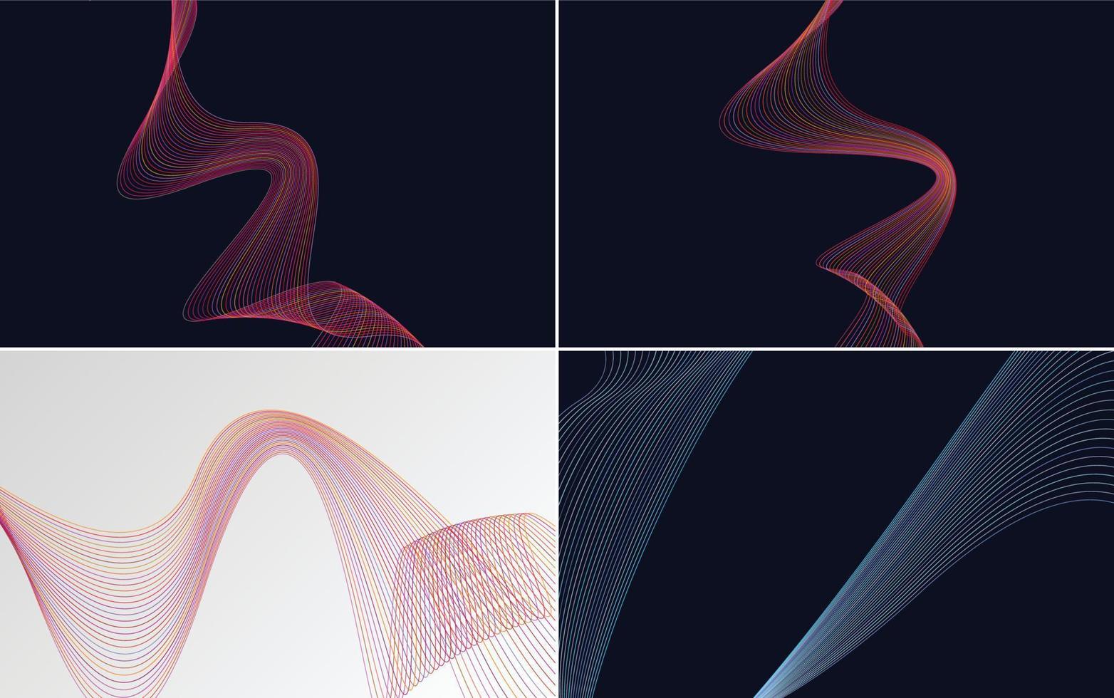 Collection of geometric minimal lines pattern set vector