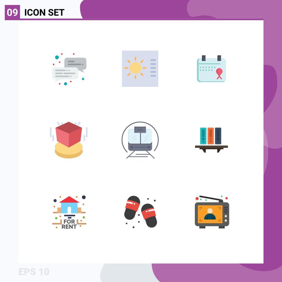 Stock Vector Icon Pack of 9 Line Signs and Symbols for public transport operation speed train object Editable Vector Design Elements