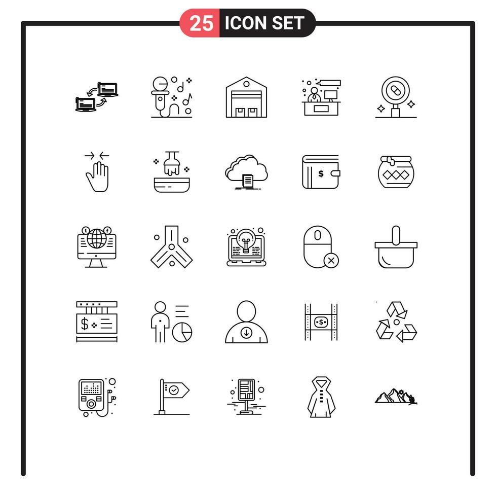 25 Creative Icons Modern Signs and Symbols of working consulting party chat store Editable Vector Design Elements