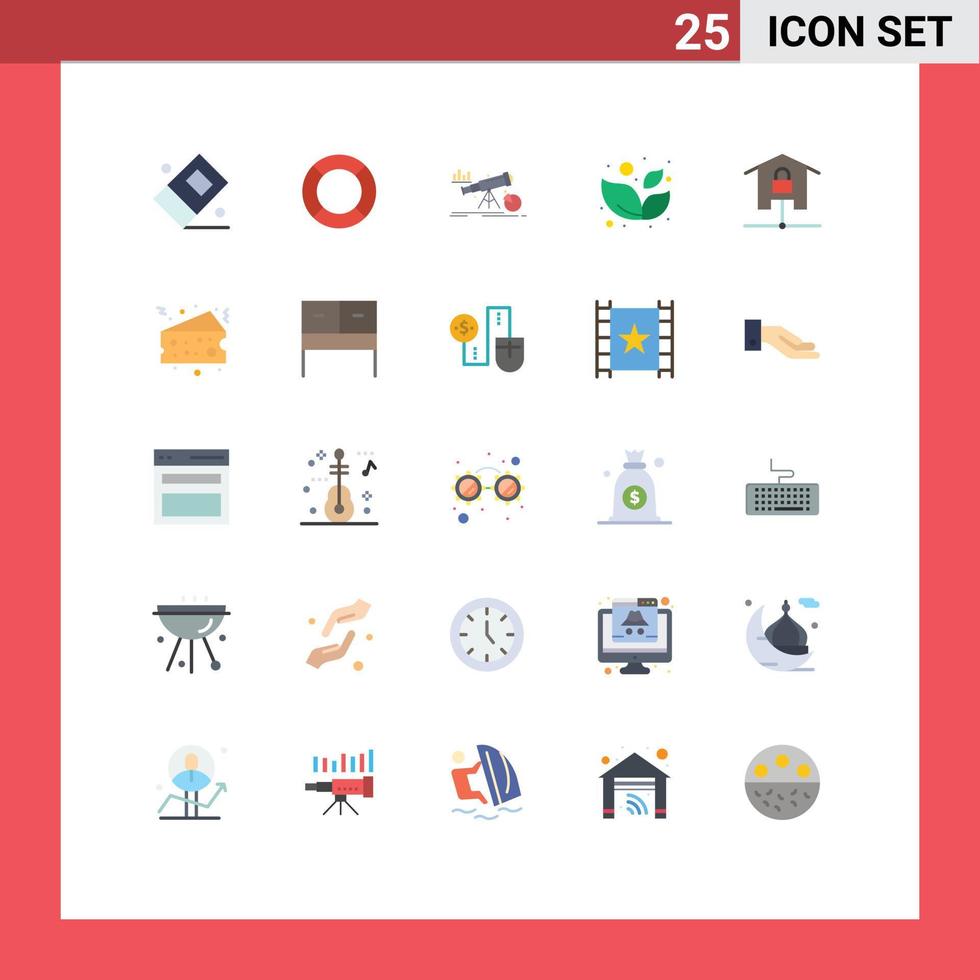 25 Flat Color concept for Websites Mobile and Apps home wellness leaf analytics spa prediction Editable Vector Design Elements
