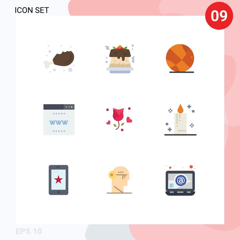 Universal Icon Symbols Group of 9 Modern Flat Colors of propose flower gym rose seo Editable Vector Design Elements