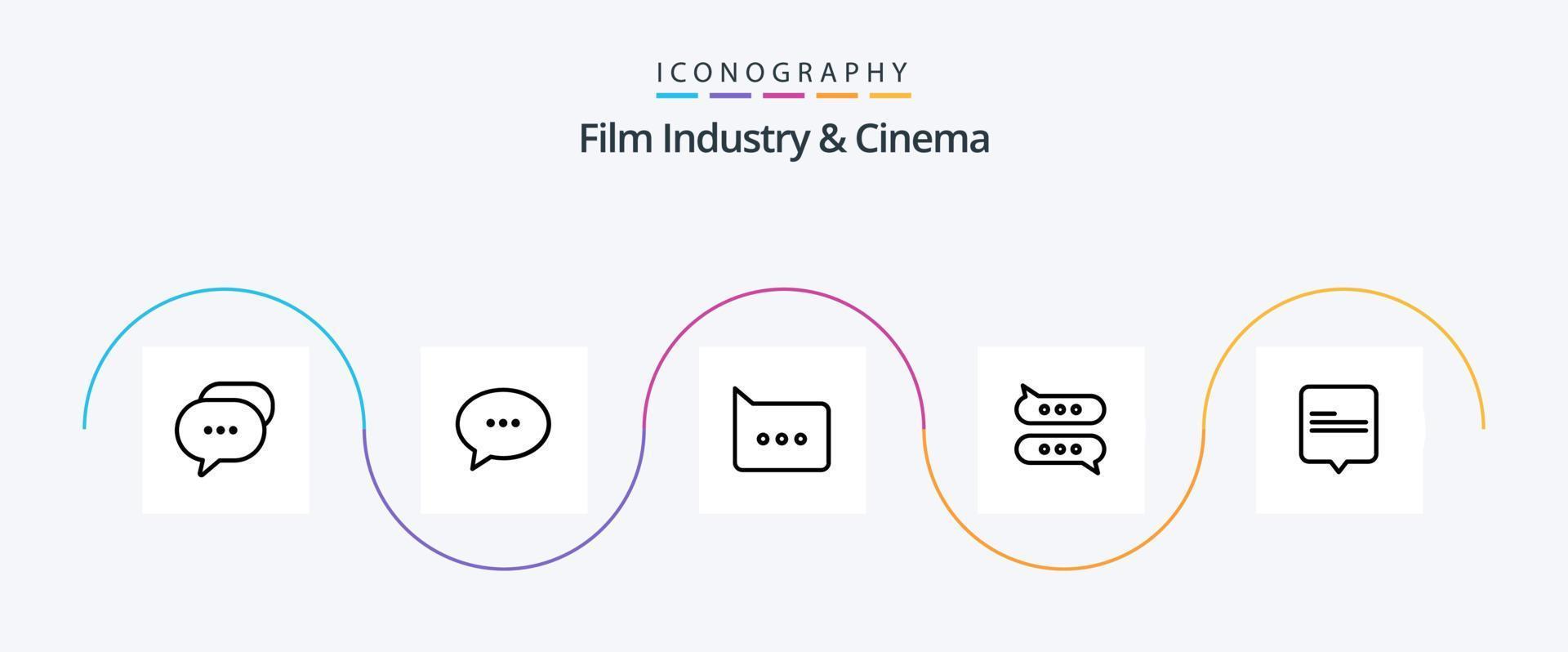 Cenima Line 5 Icon Pack Including . chat. comment vector
