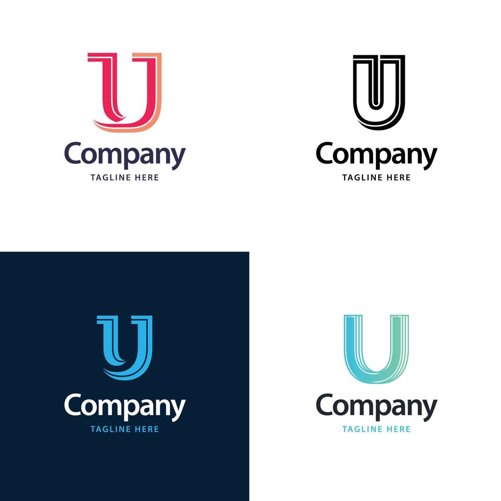 Letter U Big Logo Pack Design Creative Modern logos design for your business vector