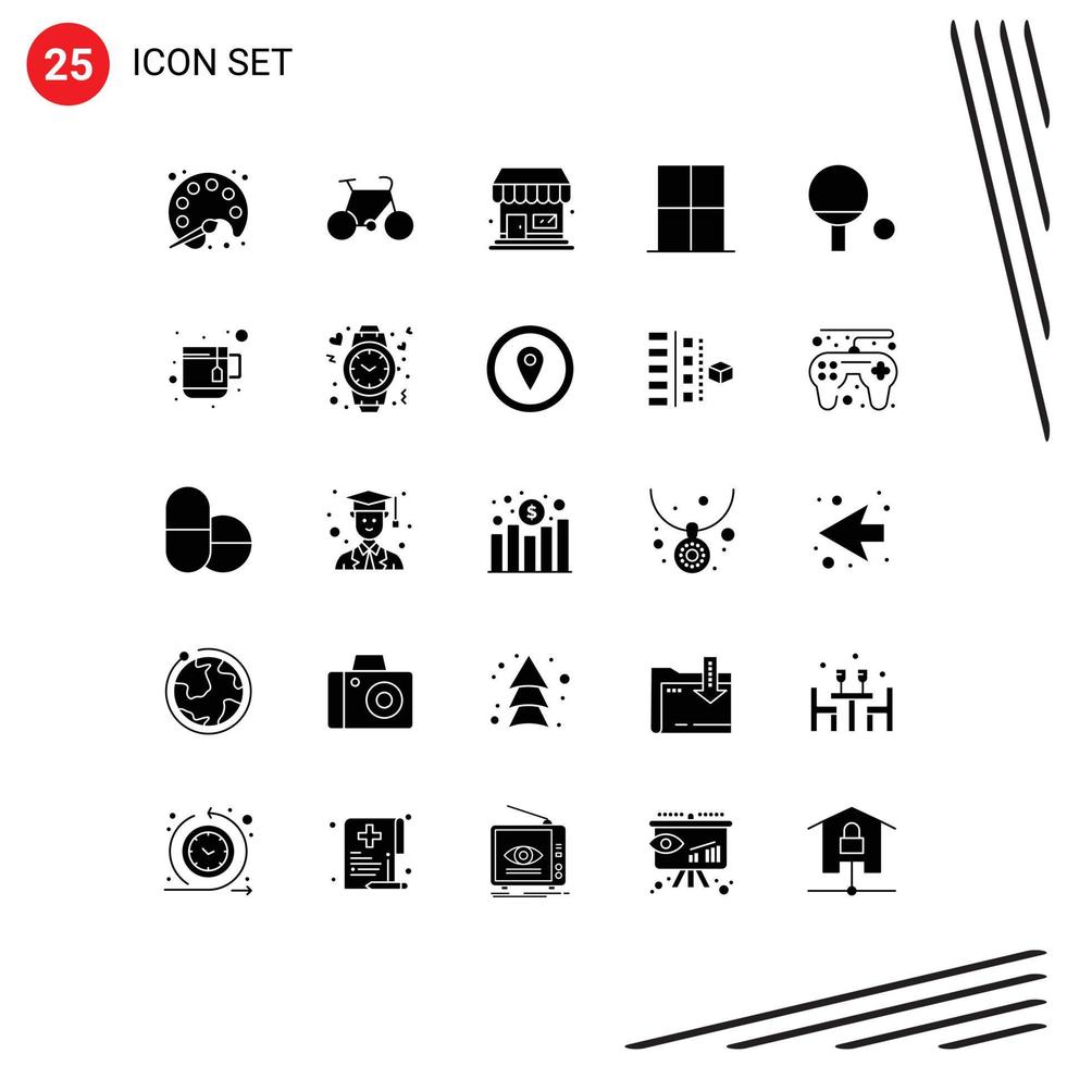 25 Creative Icons Modern Signs and Symbols of sport wardrobe shop room home Editable Vector Design Elements