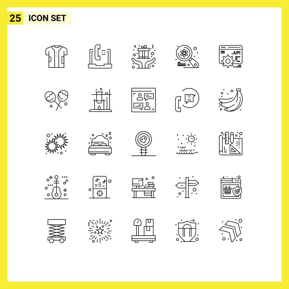 25 Creative Icons Modern Signs and Symbols of science examine laptop computer gift Editable Vector Design Elements