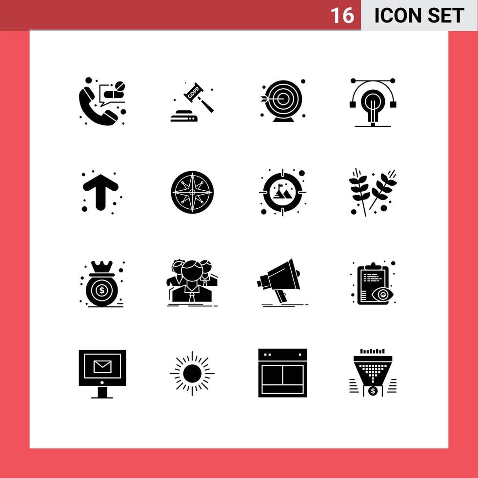 Set of 16 Modern UI Icons Symbols Signs for arrows educat legal idea bulb Editable Vector Design Elements