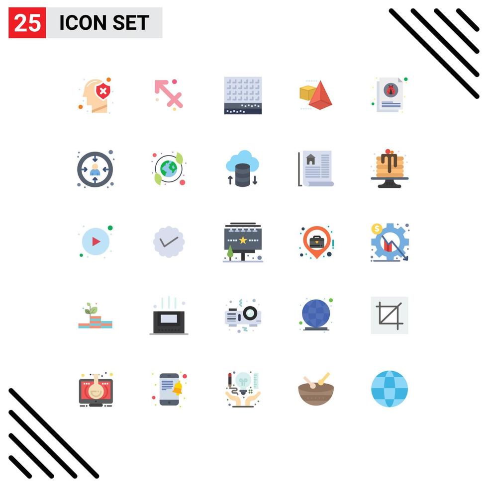 25 Flat Color concept for Websites Mobile and Apps bug box greece model thanksgiving Editable Vector Design Elements