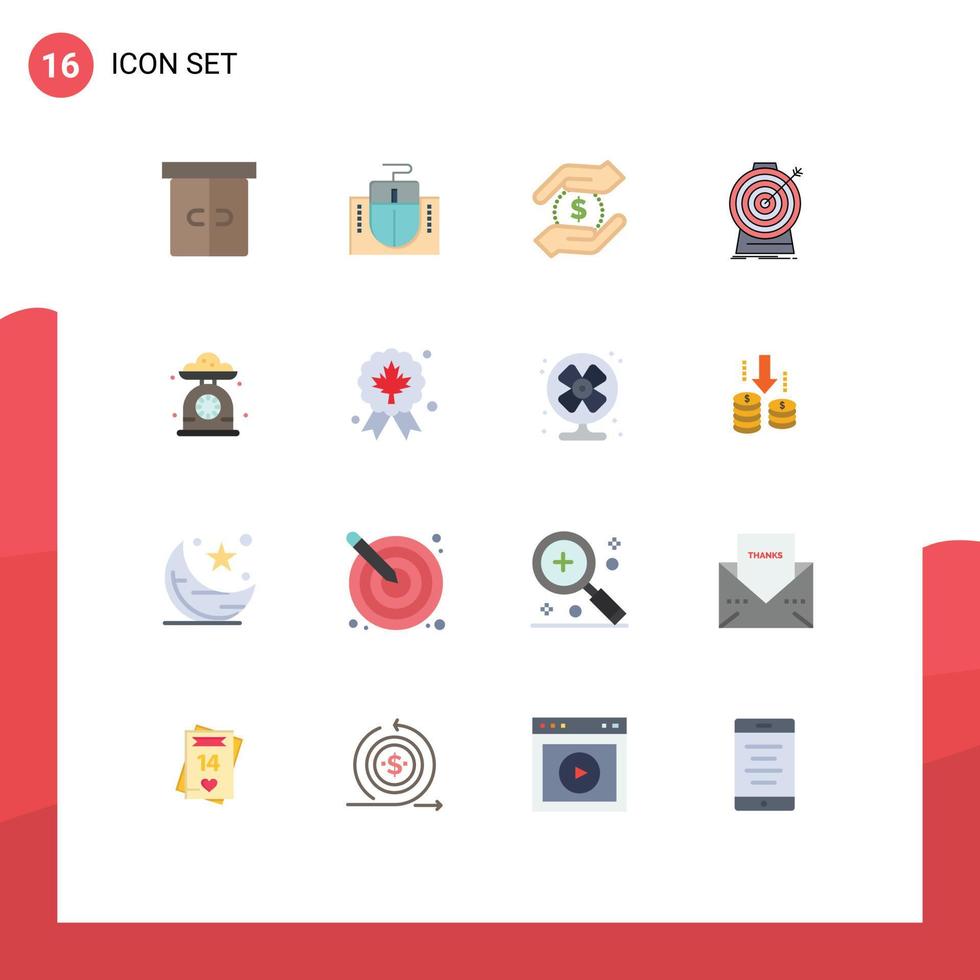 16 iconos creativos signos y símbolos modernos de decoración dólar hardware interior dinero paquete editable de elementos de diseño de vectores creativos
