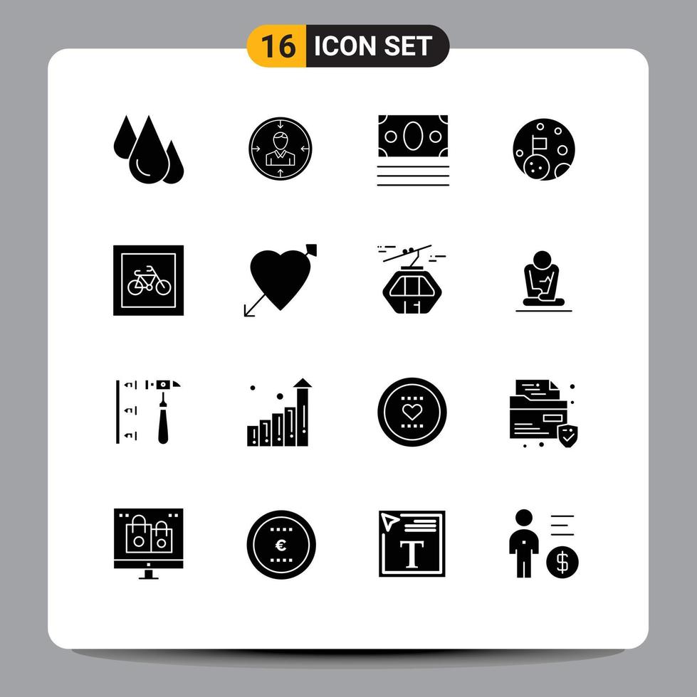 Universal Icon Symbols Group of 16 Modern Solid Glyphs of flag shopping hunting online ecommerce Editable Vector Design Elements