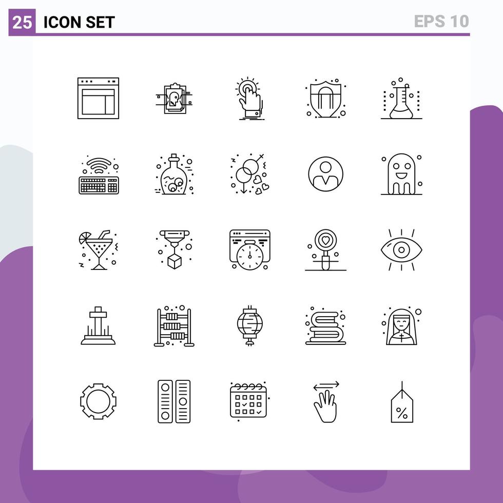 25 Creative Icons Modern Signs and Symbols of health protection user id access on Editable Vector Design Elements