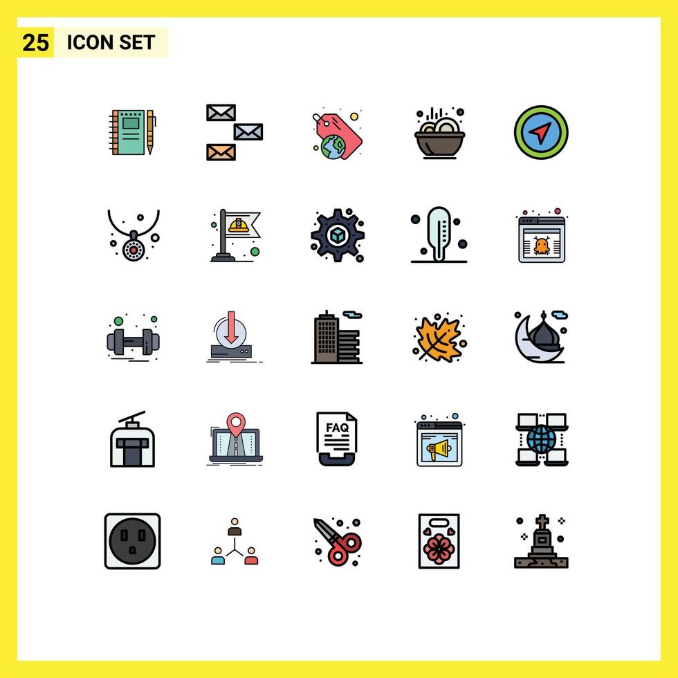 25 Creative Icons Modern Signs and Symbols of stew food email bowl recycle Editable Vector Design Elements
