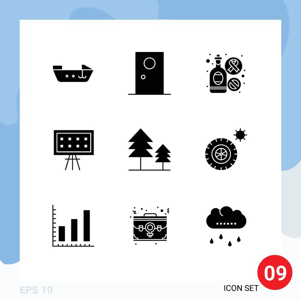 9 Creative Icons Modern Signs and Symbols of holiday presentation bottle education alphabet Editable Vector Design Elements