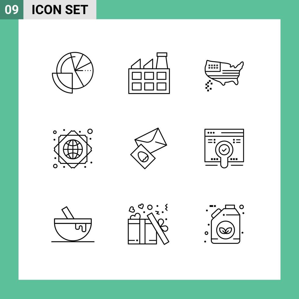 Set of 9 Modern UI Icons Symbols Signs for egg massege american worldwide global infrastructure Editable Vector Design Elements