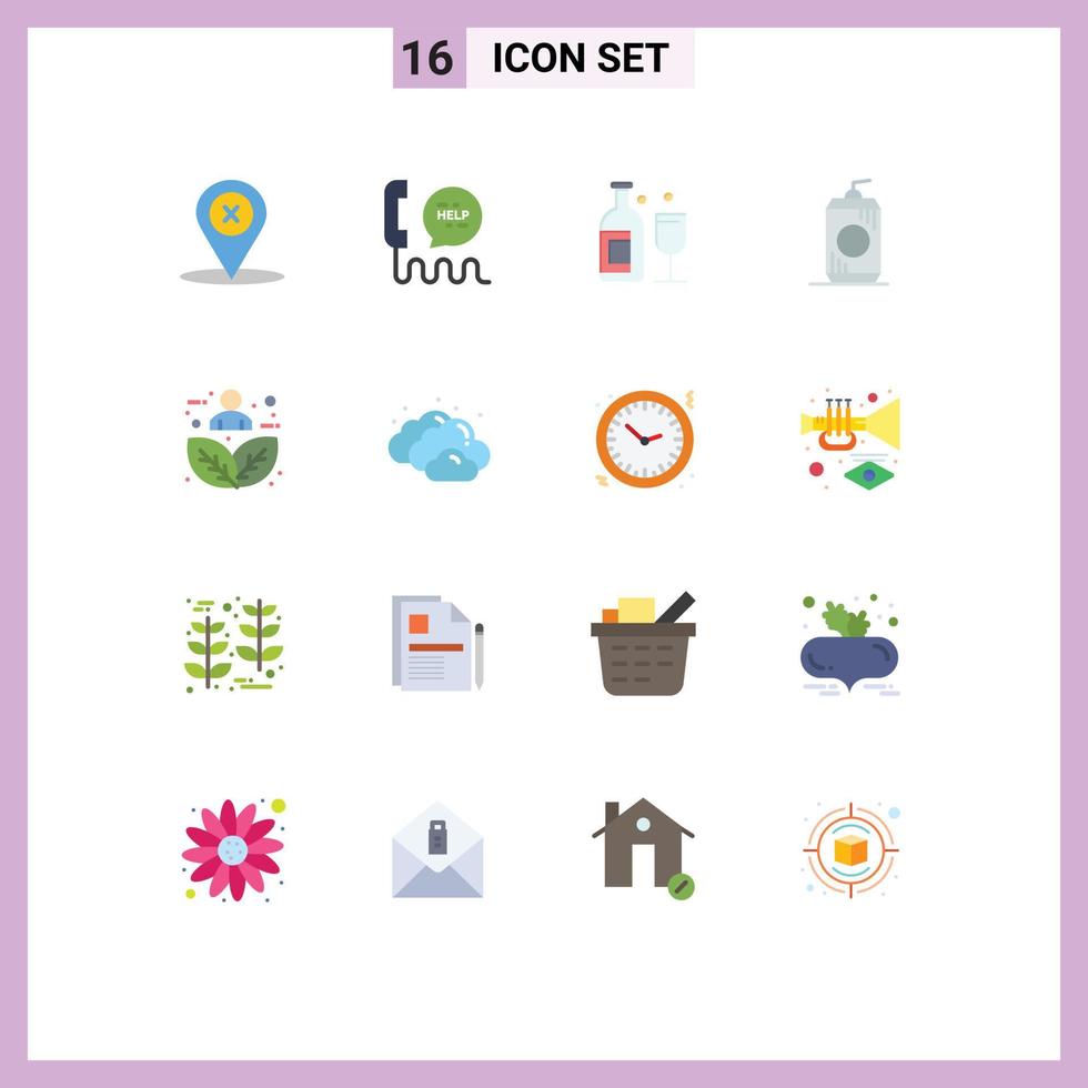 16 Universal Flat Colors Set for Web and Mobile Applications location alcohol delete communication drink Editable Pack of Creative Vector Design Elements