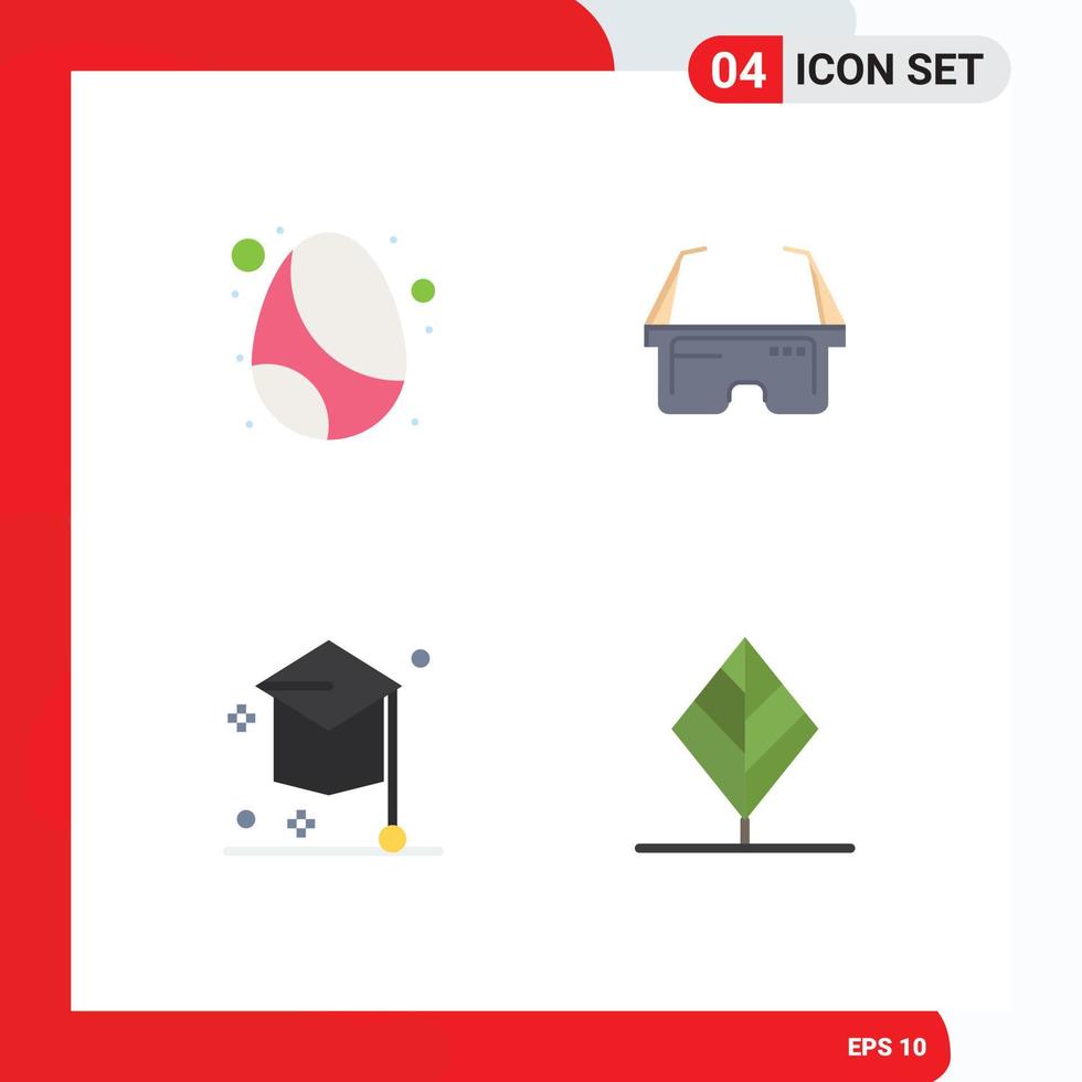4 Creative Icons Modern Signs and Symbols of birthday degree celebration medical hat Editable Vector Design Elements